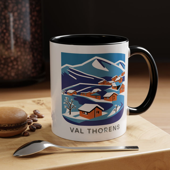 his Val Thorens mug combines practical function with artistic beauty, displaying intricate artwork of the resorts vibrant ski culture. Made from high quality ceramic, its dishwasher and microwave safe. Suitable for everyday use or as a special keepsake.