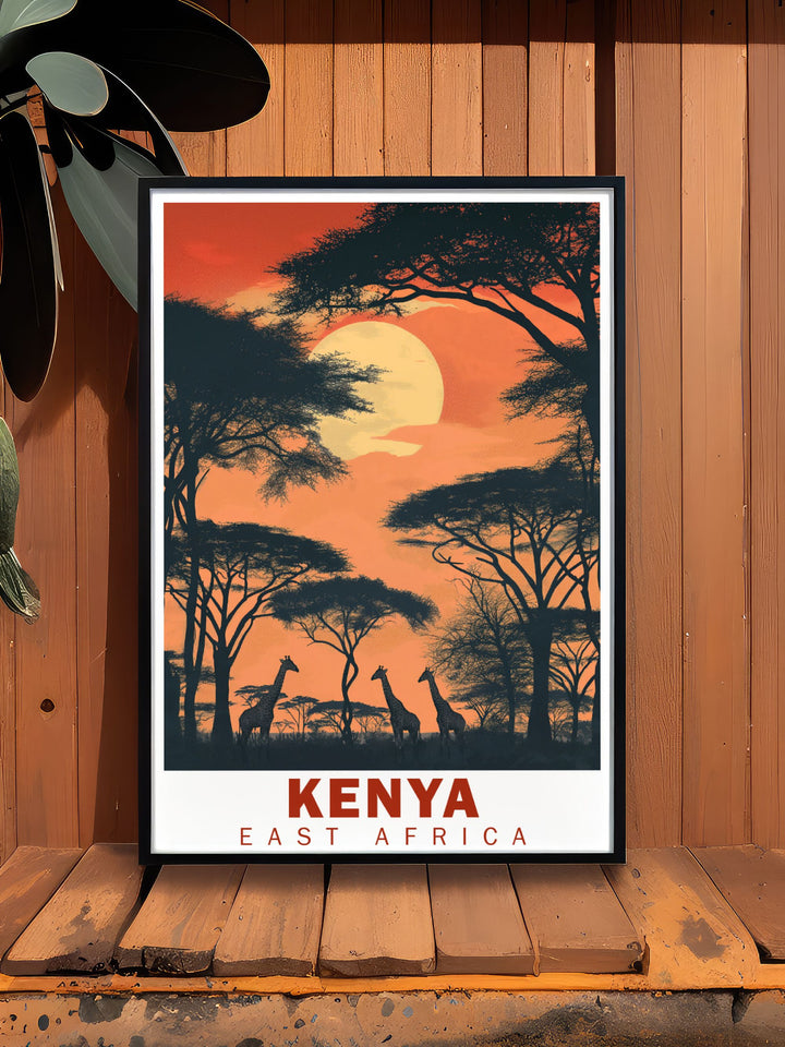 Celebrate the spirit of adventure with Ann Arbor Poster and Kenyan Safaris Stunning Living Room Décor showcasing the iconic landmarks of Ann Arbor and the majestic wildlife of Kenyan Safaris