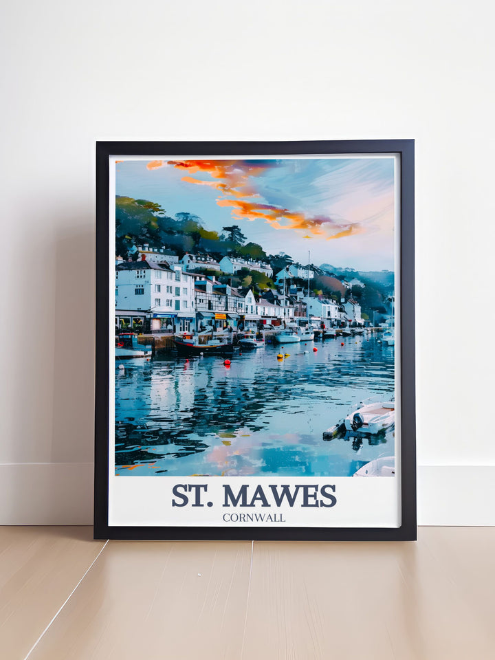 Add a piece of Cornwall to your home with this beautiful print of St. Mawes Harbour and St. Mawes Beach an ideal Cornwall gift that celebrates the regions scenic beauty while enhancing your home decor