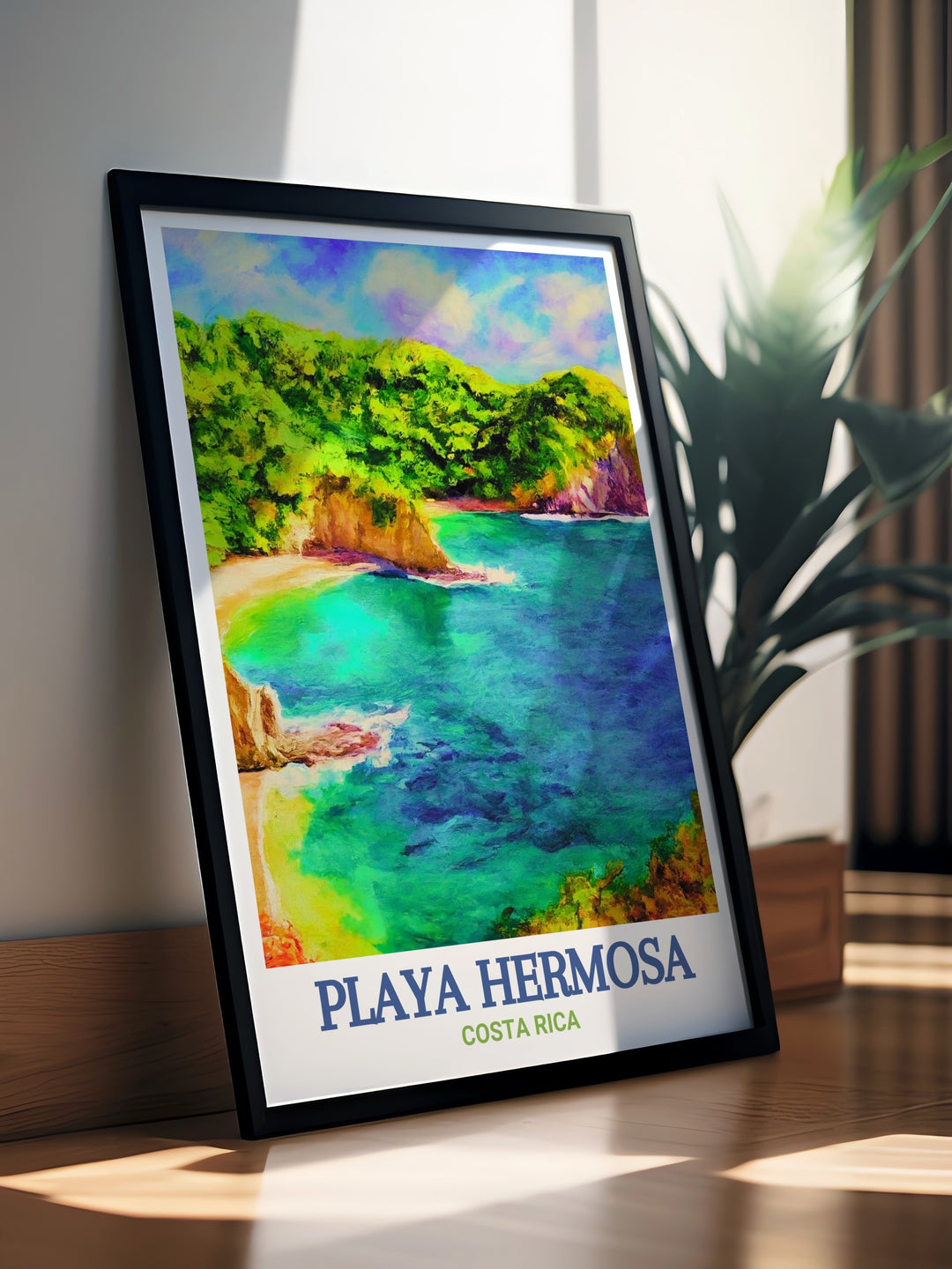 Costa Rica Art Print of Playa Hermosa with the stunning Golfo de Papagayo in the background ideal for wall decor in homes or offices bringing the beauty of Costa Rica into any room