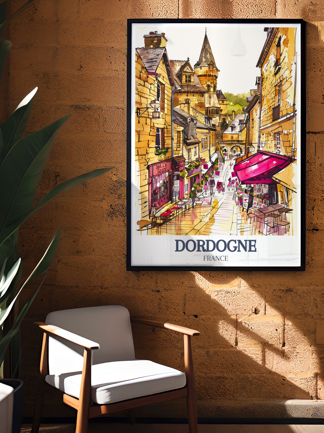 Elegant Sarlat la Caneda, Cathedral of Saint Sacerdos at Sarlat wall decor featuring vibrant digital prints adding a touch of French history and charm to any space