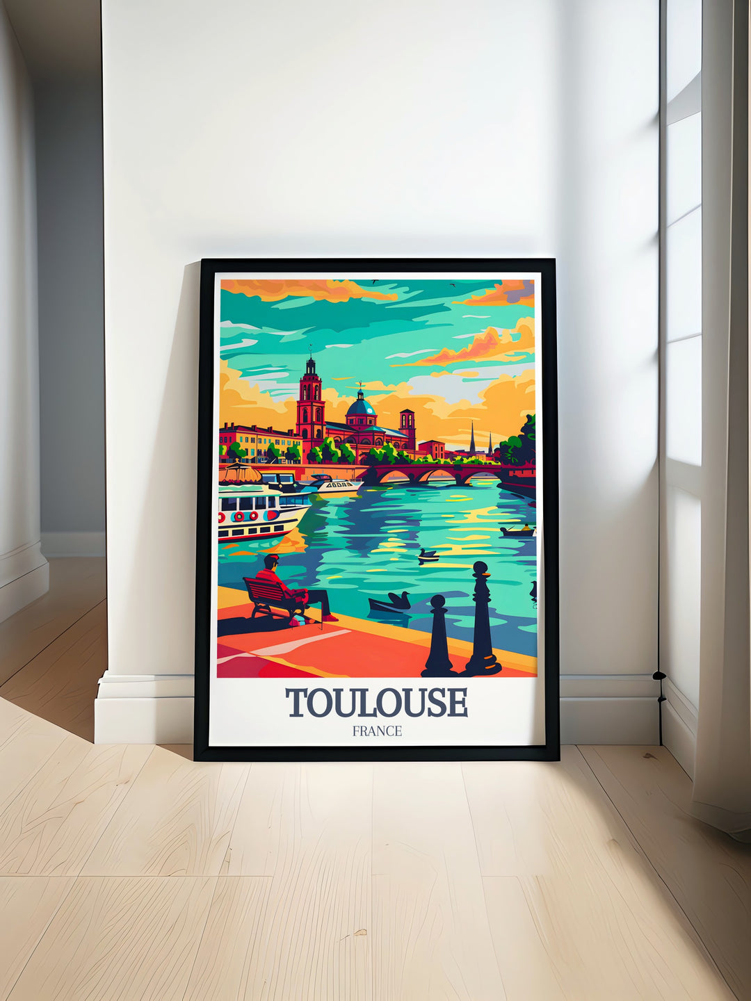 Featuring the bustling Place du Capitole and the elegant Pont Neuf, this Toulouse art print is perfect for those who appreciate French history and landmarks. The framed poster is a great addition to any room, adding a touch of Toulouses beauty to your décor.