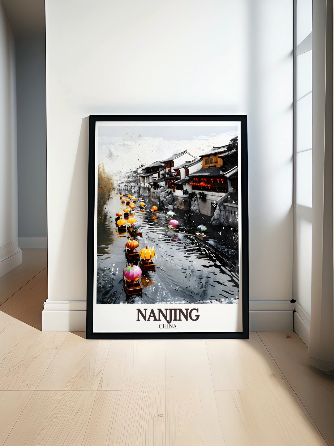 Add a touch of elegance to your home with this Jiangsu Canvas Art, featuring the peaceful Qinhuai River in Nanjing. The modern design combined with traditional elements makes this print a sophisticated addition to any space, perfect for art lovers or travelers looking for a meaningful piece of décor.