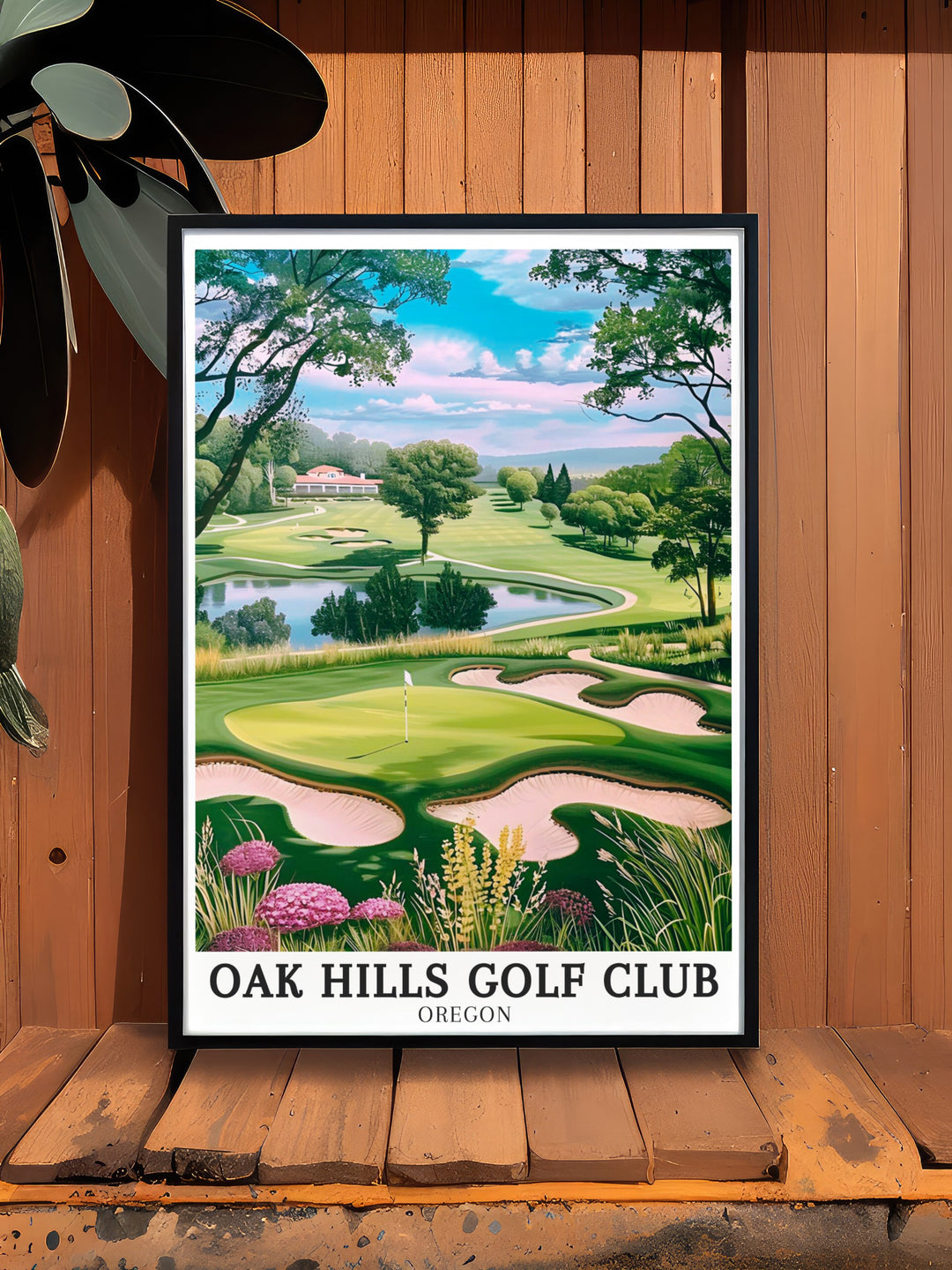 Oak Hills Golf Club, located in Sutherlin, Oregon, is celebrated for its stunning 18 hole course and elegant Club House. This poster print captures the scenic beauty and inviting atmosphere of the course, making it an ideal wall art piece for any golf enthusiast or lover of serene landscapes.