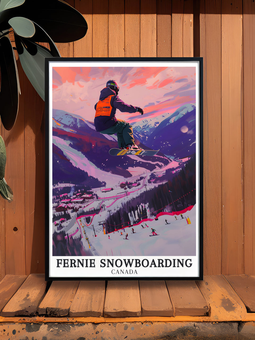 A framed art piece depicting the majestic Lizard Range, home to the renowned Fernie Ski Resort. This detailed print brings the essence of British Columbias wilderness into your home, perfect for nature lovers.