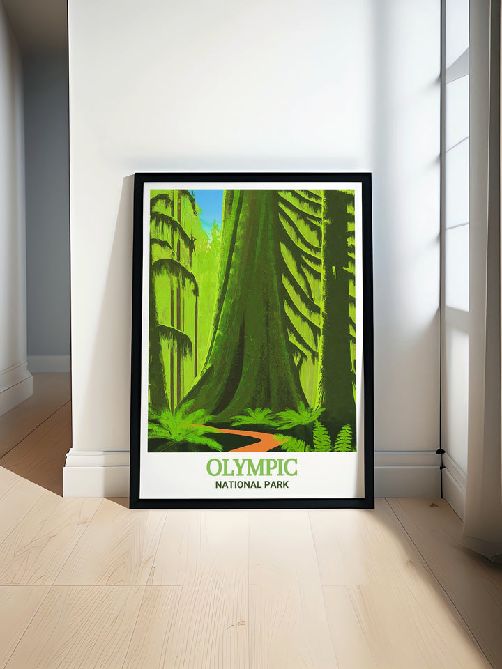 Experience the grandeur of Americas wilderness through this National Park travel print, showcasing the awe inspiring scenery and tranquil environments of Olympic National Park. Ideal for commemorating past journeys or motivating future travels, this print adds depth and inspiration to your art collection.