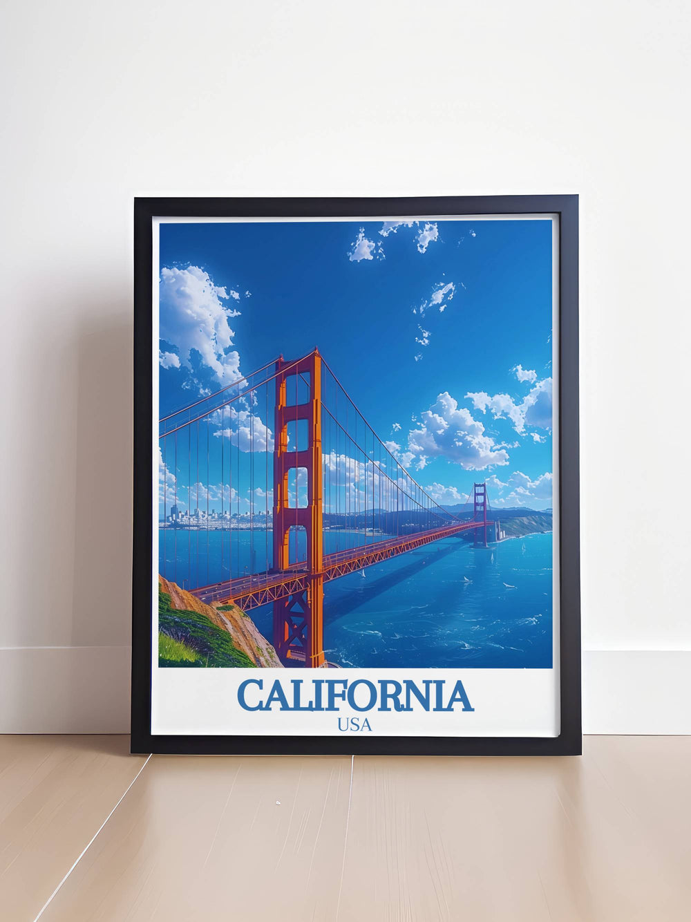 Golden Gate Bridge San Francisco framed prints and Death Valley art capturing iconic American landscapes ideal for stunning living room decor and elegant home decor collections