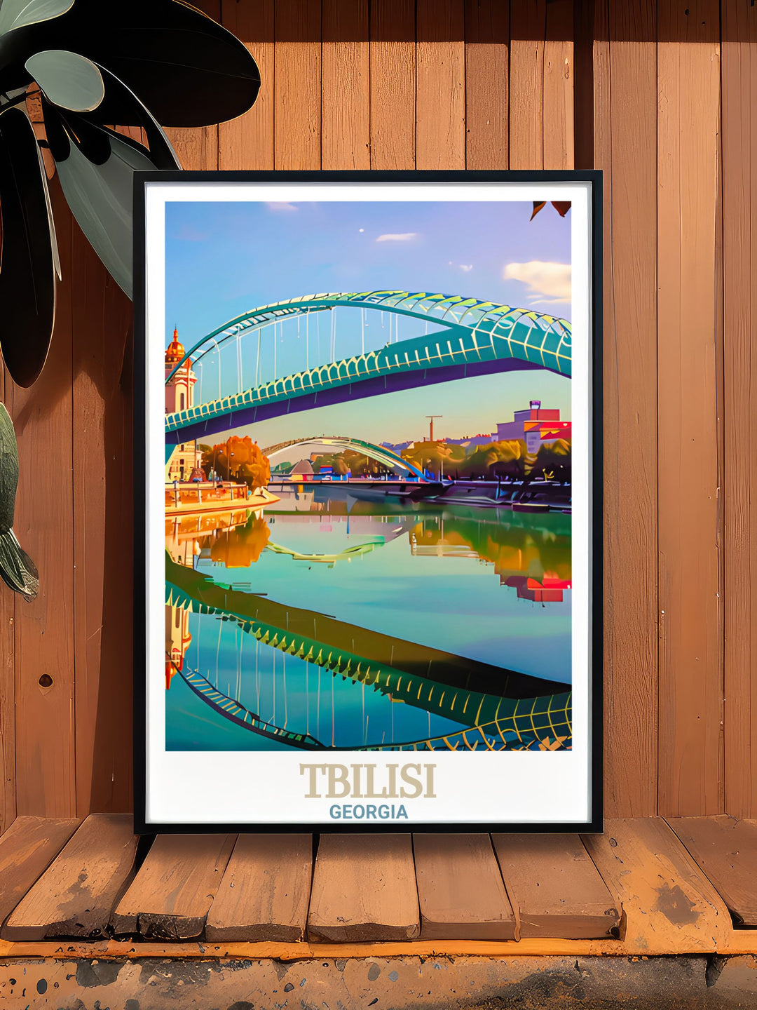 Bring the beauty of Tbilisi into your home with this vintage inspired Tbilisi Print featuring the famous Bridge of Peace. A perfect gift for any occasion including birthdays and anniversaries this wall art will elevate your living space with its modern decor appeal.