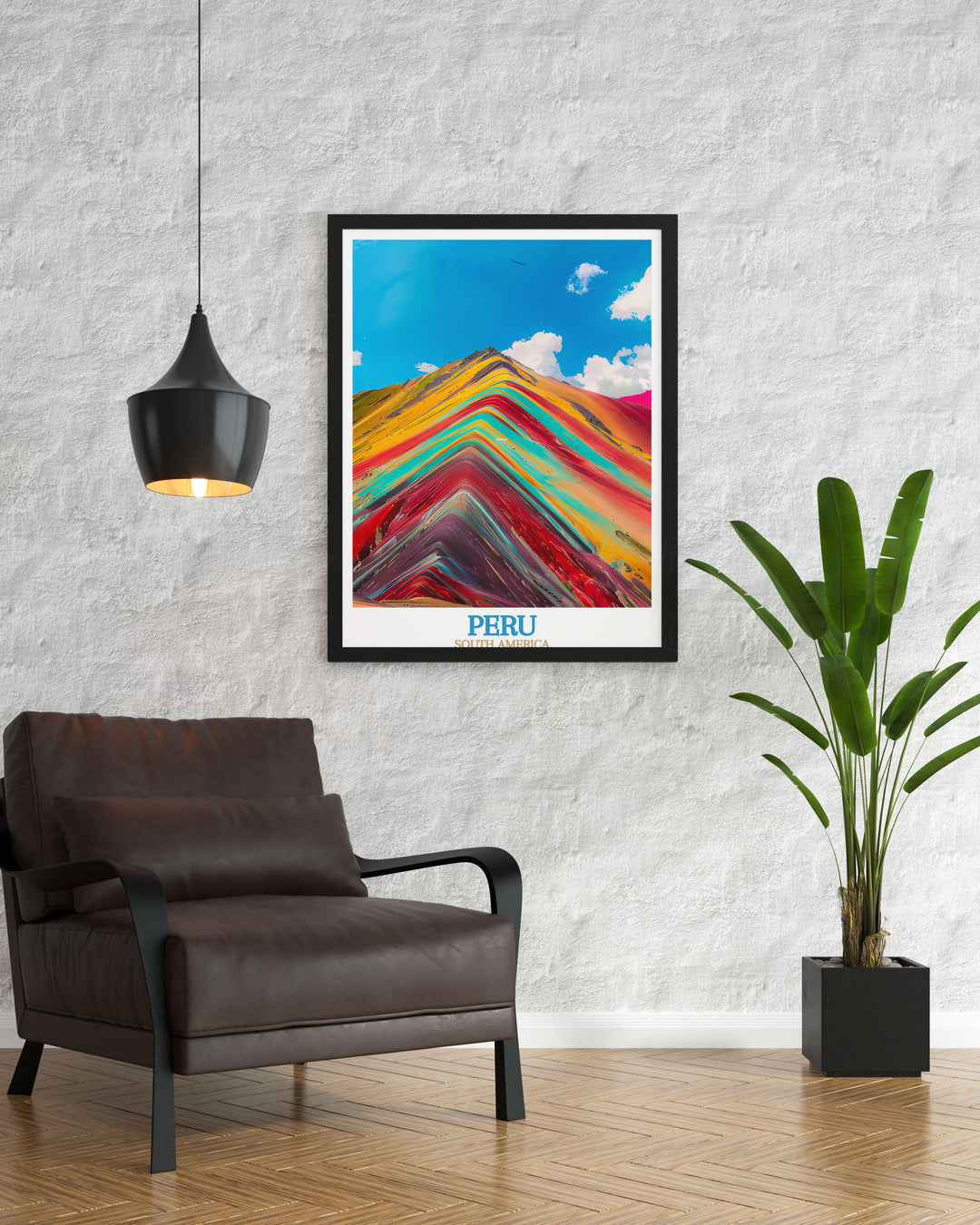 Adorn your walls with Peru art prints and matted art pieces showcasing the natural splendor of Rainbow Mountain perfect for any decor