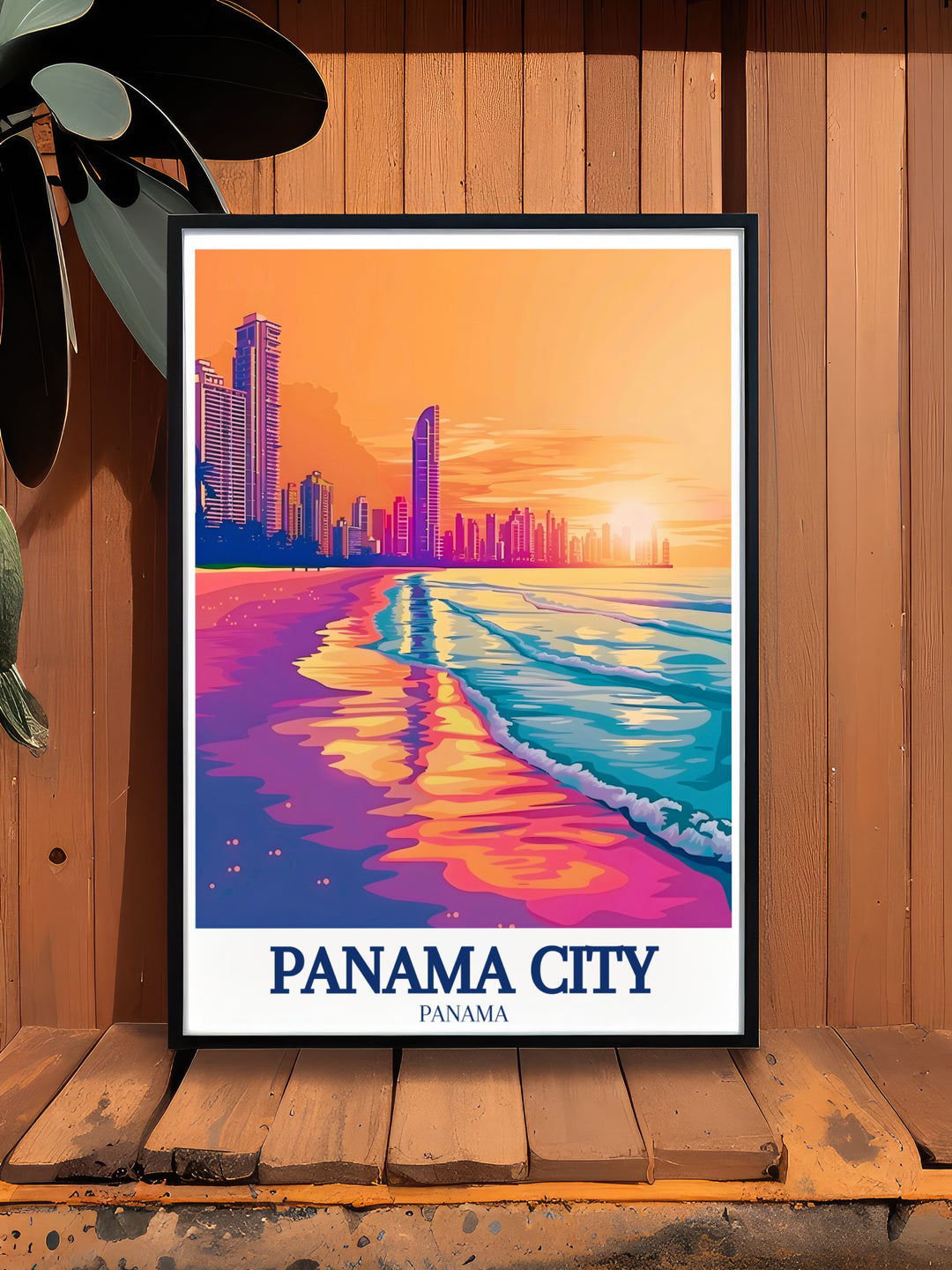 Elegant coastal decor featuring Atlanta Ocean Panama City skyline artwork perfect for creating a serene and inviting atmosphere