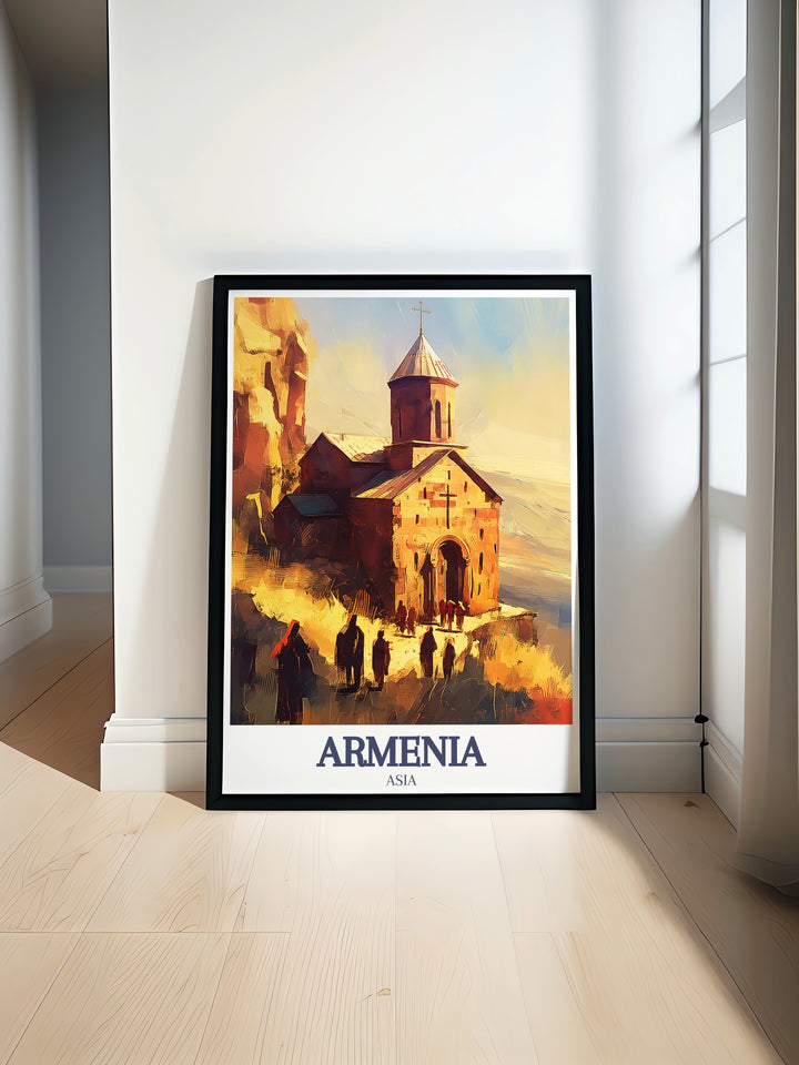 Noravank Monastery wall poster offers a view of one of Armenias most cherished landmarks, captured in stunning detail. This travel print is ideal for history buffs, travelers, or anyone who loves the rich heritage of Armenia.