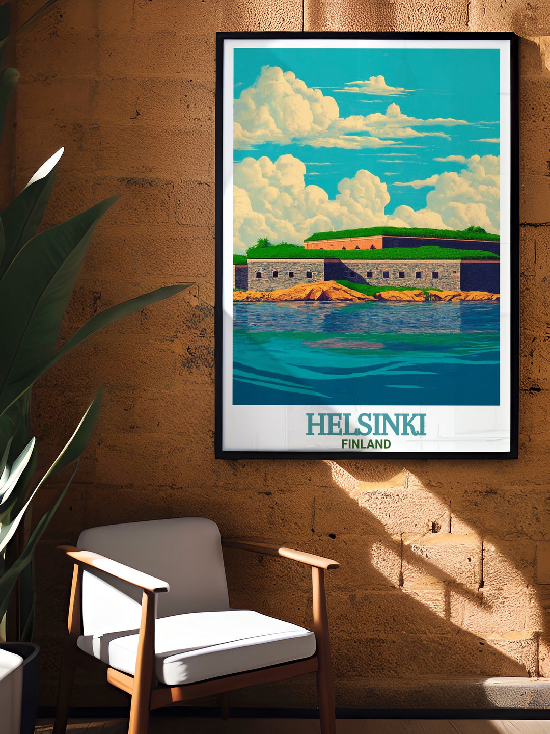 Our Suomenlinna print combines the historic elements of this Helsinki landmark with modern design, creating a travel poster that celebrates both architecture and Finnish history. Perfect for adding a cultural touch to your living space or office.