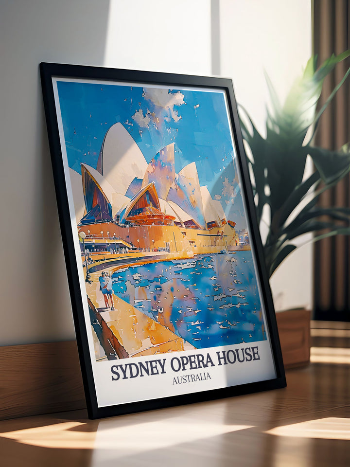 Bondi Beach Print and Circular Quay Sydney Harbour artwork ideal for those who appreciate Australia Posters and the elegant home decor inspired by Sydneys iconic sites