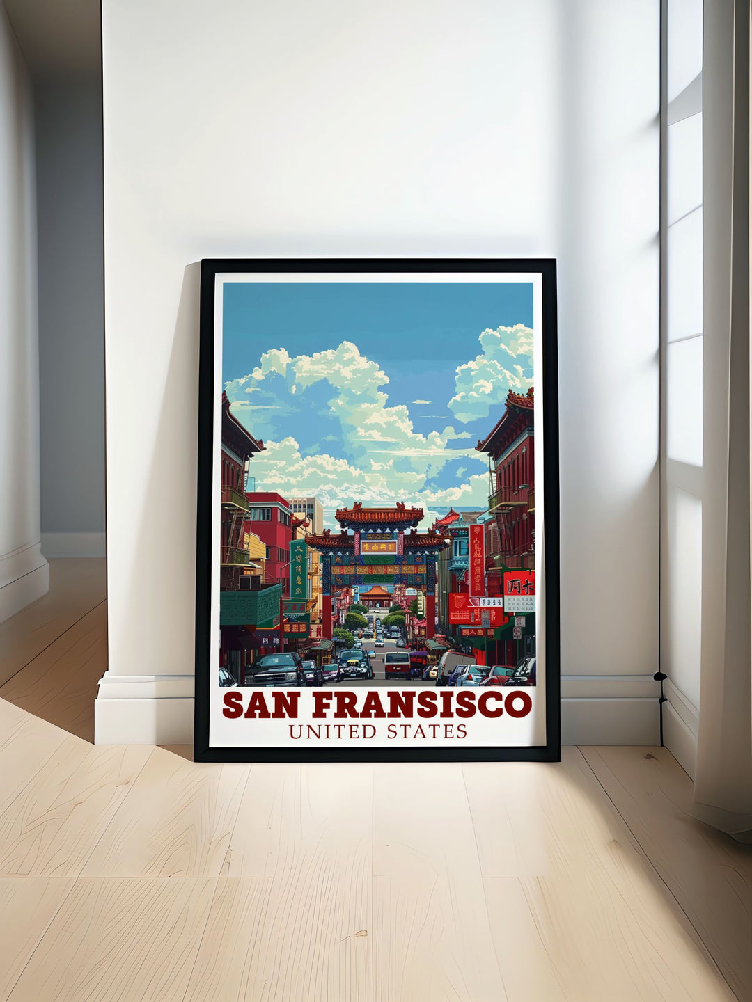 Golden Gate Bridge print featuring Dragons Gate showcases the iconic landmarks of San Francisco a perfect addition to any vintage Americana collection and ideal for elegant home decor