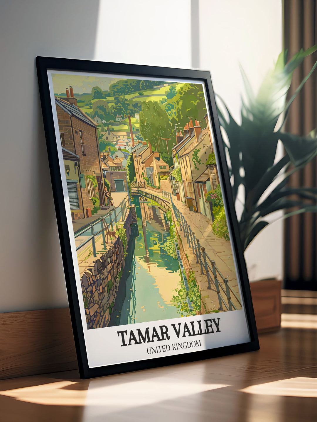 Discover the serene charm of Tavistock Canal River Tamar with this elegant modern art print. Ideal for those who appreciate UK travel posters and the natural beauty of the West Country, this piece is perfect for any home decor.