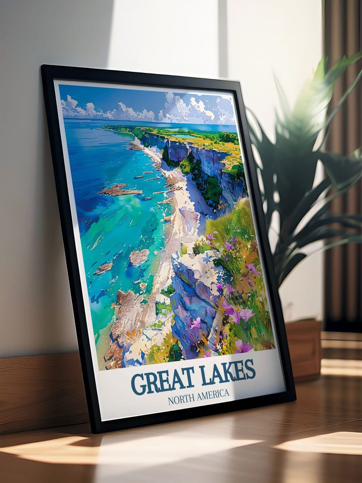 Highlighting the historic and picturesque Kelleys Island in Lake Erie, this art print captures the islands natural beauty and rich history, perfect for enhancing your home decor.