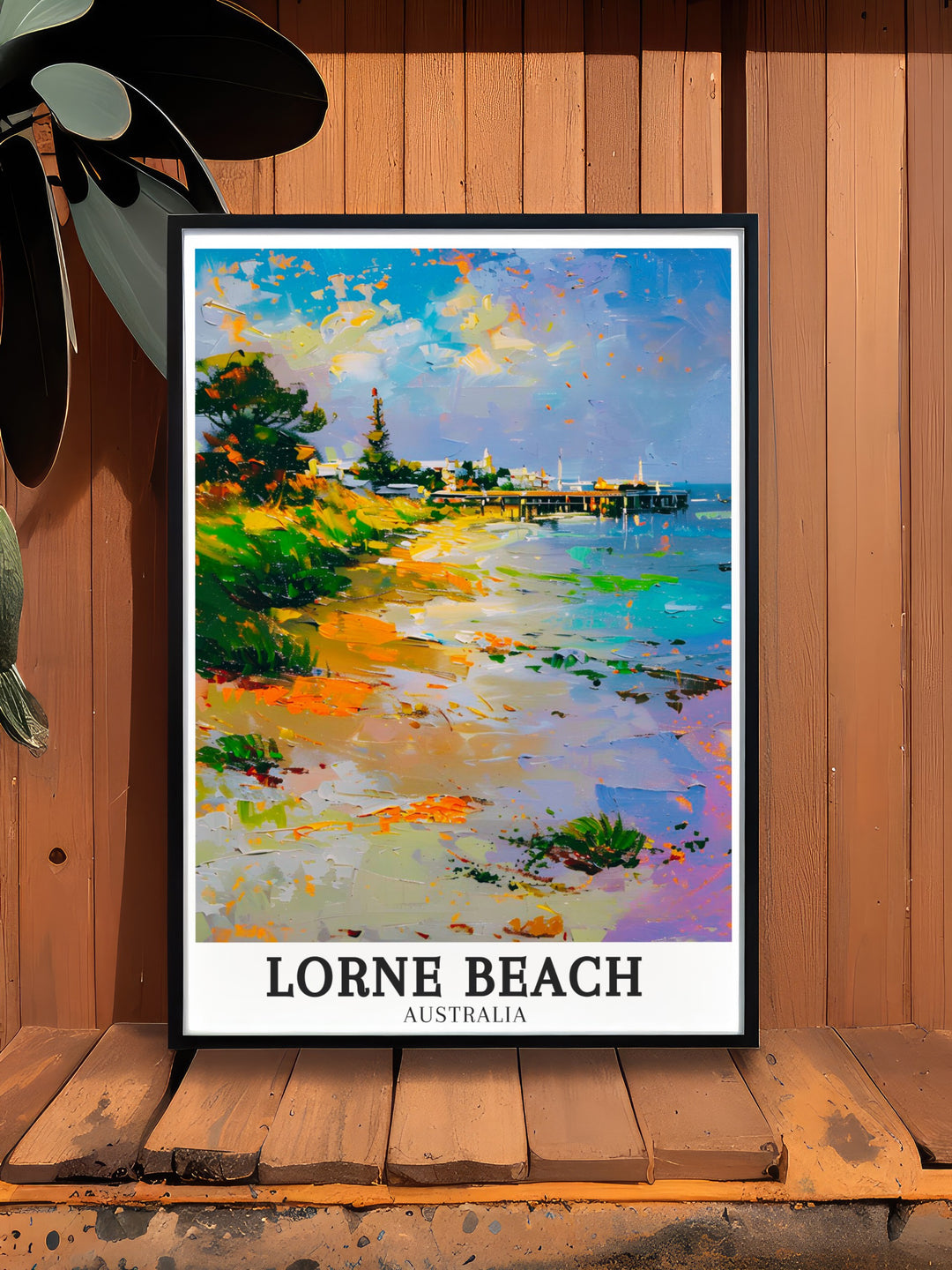 Transform your home with Lorne Beach Decor and Lorne Pier Great Ocean Road Modern Art ideal for Australia wall art enthusiasts this artwork highlights the breathtaking views of Lorne Beach and the Great Ocean Road providing a sophisticated touch to your interior design