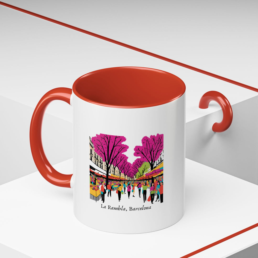 Enjoy a piece of Ra Lambla Barcelona with this beautifully designed ceramic mug. Featuring vibrant artwork inspired by the city’s scenic landscapes and historic sites, it is microwave and dishwasher safe, making it both practical and artistic.