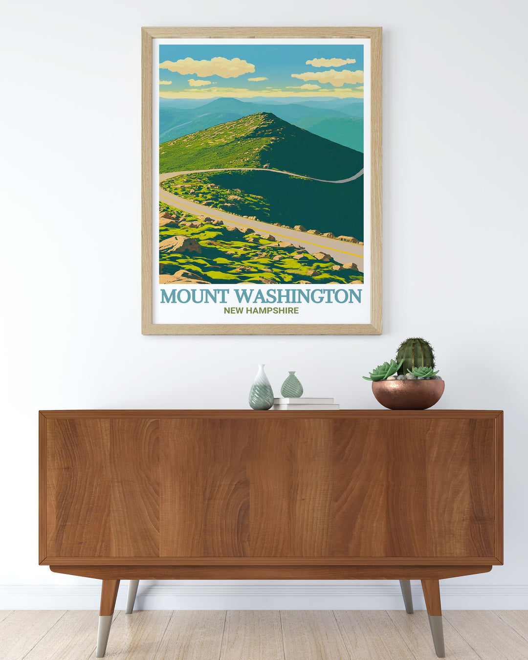 Stunning Mount Washington Auto Road poster displaying the breathtaking views of Mount Washington in New Hampshire perfect for travel enthusiasts and nature lovers