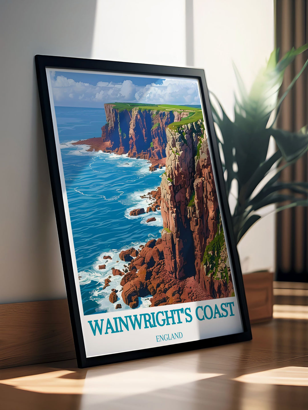 Wainwrights Coast Art Print showcasing St. Bees Head and the start of the iconic Coast to Coast UK trail an ideal piece for hikers and nature lovers looking to bring the beauty of the Lake District and Yorkshire into their home decor