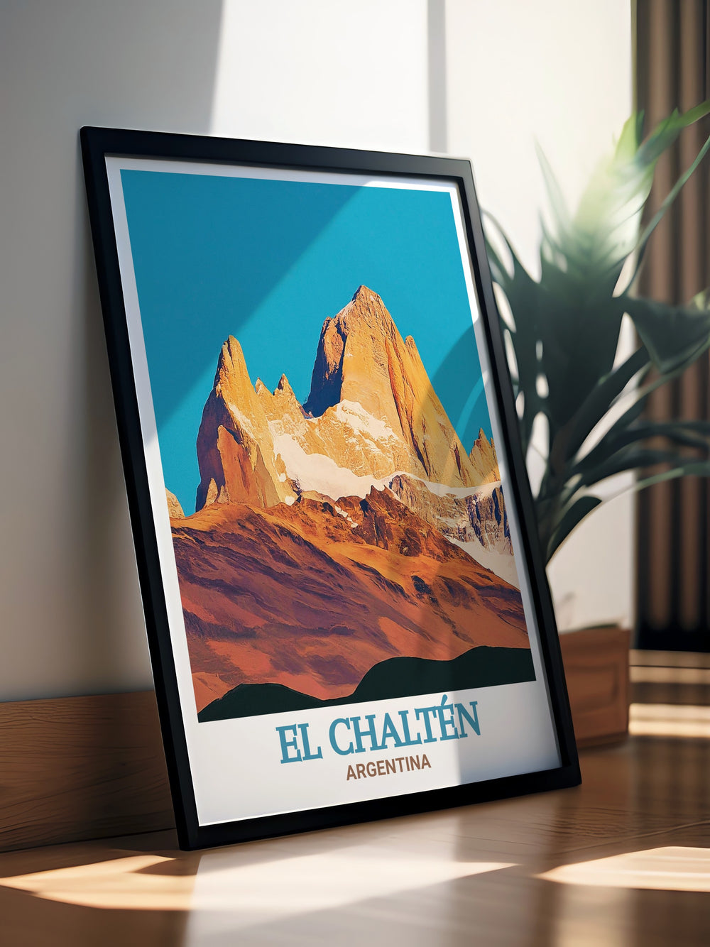 Discover the beauty of Fitz Roy Mountain with this El Chalten Print a perfect addition to your Argentina Decor collection ideal for creating a captivating living space