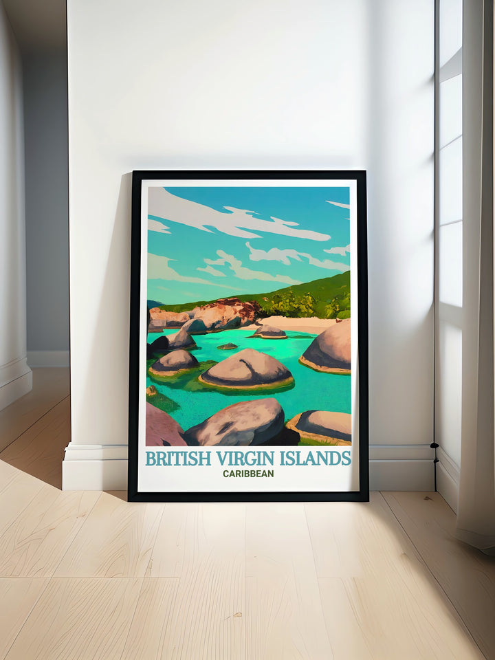 The Baths, Virgin Gorda Modern Prints showcase the breathtaking rock formations and crystal clear waters perfect for Caribbean decor and Virgin Islands art that enhance any living space with vibrant colors and detailed imagery