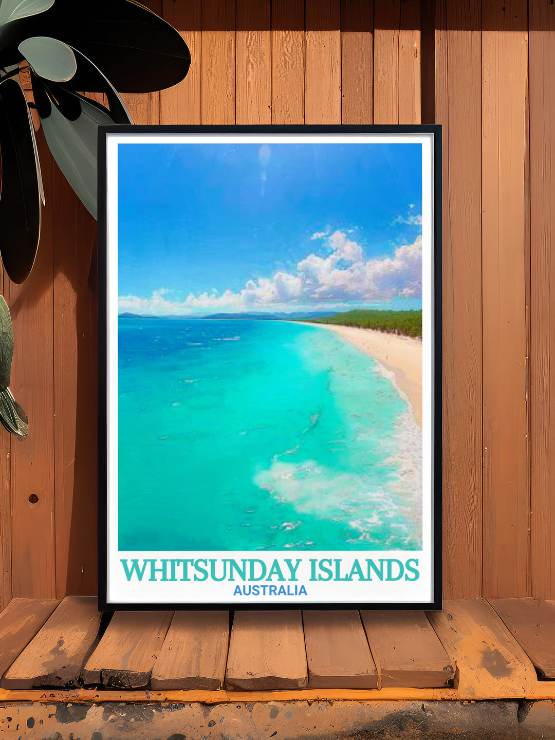 Stunning Whitehaven Beach wall art capturing the beauty of the Whitsunday Islands and its pristine beaches perfect for adding a splash of color and tranquility to your living room or office space ideal for nature lovers and beach enthusiasts.