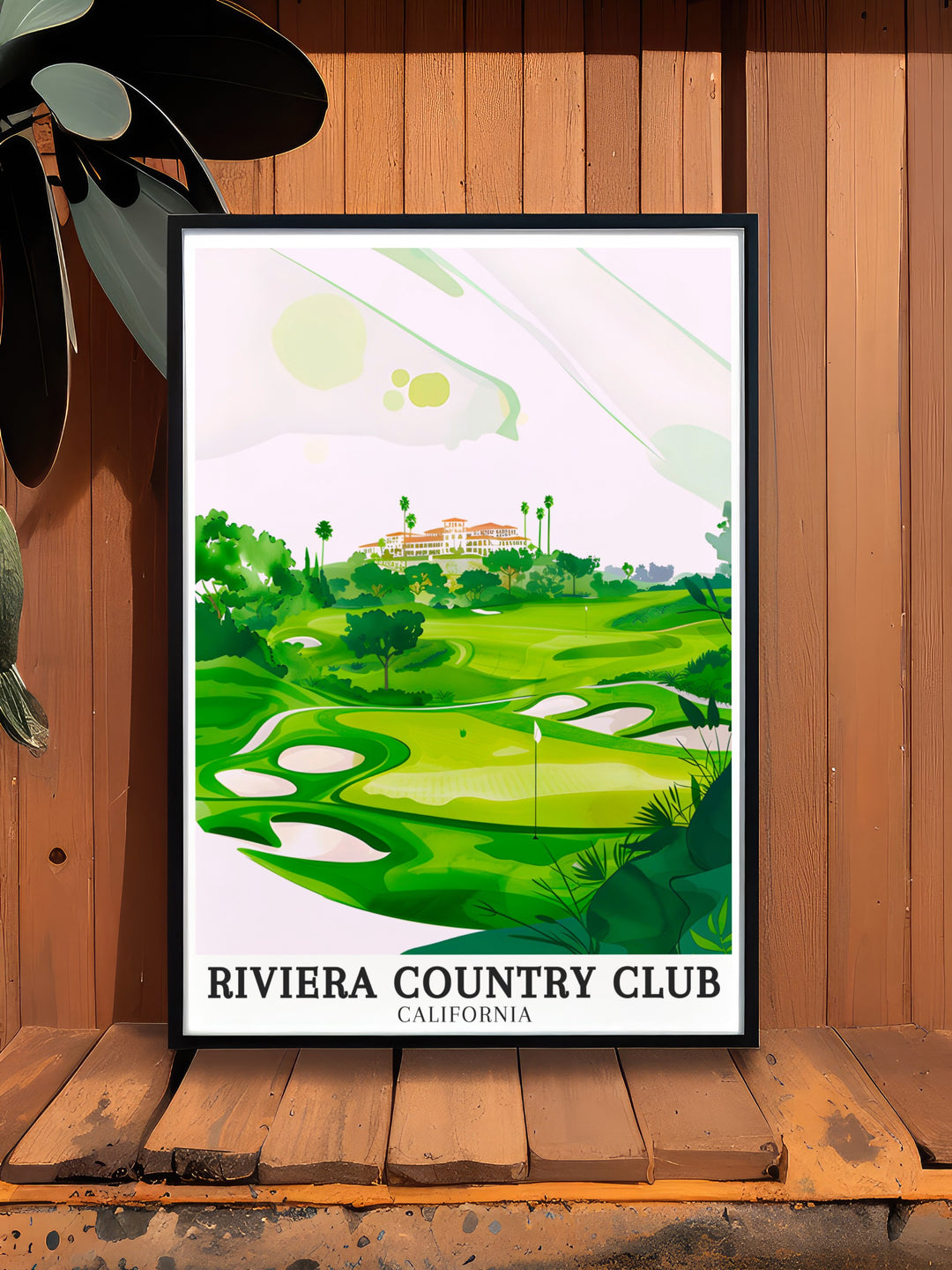 A tribute to the timeless beauty of the Riviera Country Club, this art print features the iconic 18th Hole and the elegant Riviera Club House. Its the perfect gift for golf enthusiasts, adding style and sophistication to any home or office.