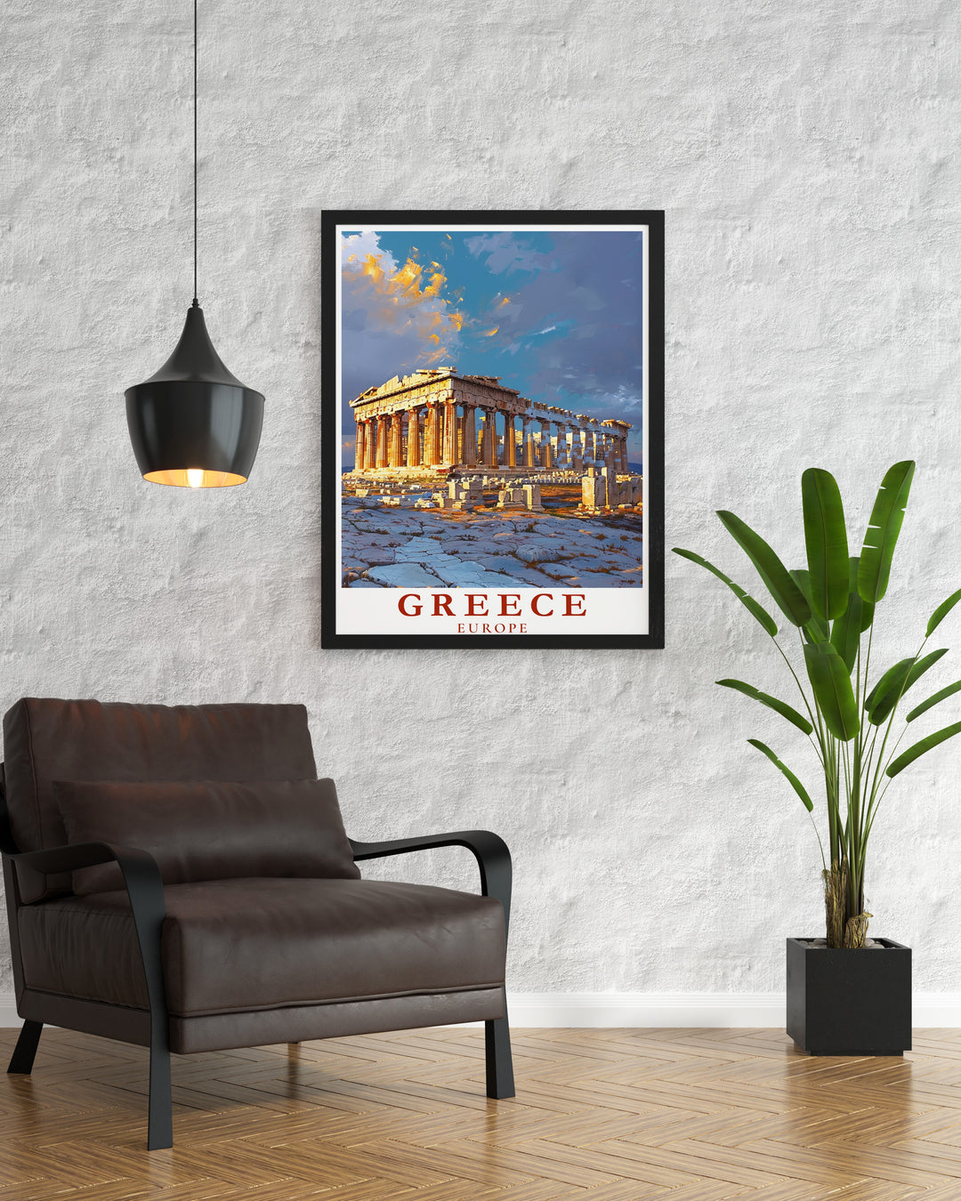 Featuring a vibrant illustration of the Acropolis, this Athens canvas art transports you to the heart of ancient Greece. An ideal addition to your home décor or a thoughtful gift for history lovers, it brings the beauty of Athens into any room.