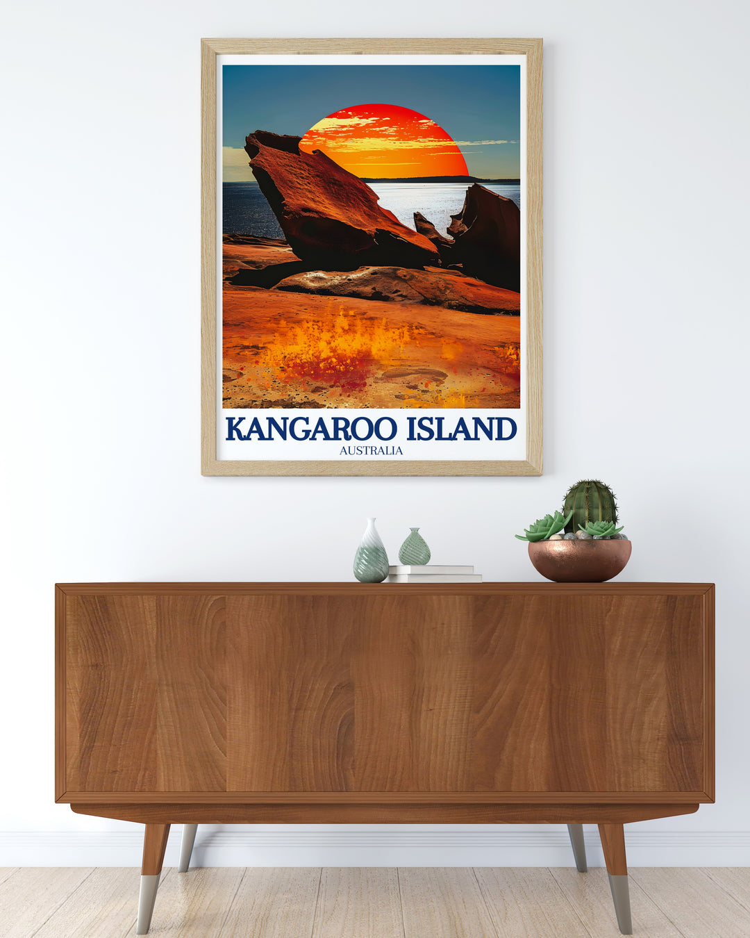 Featuring the coastal splendor of Kangaroo Islands Stokes Bay and the striking vistas of Flinders Chase National Park, this wall art brings the essence of Australias wilderness into your living space.