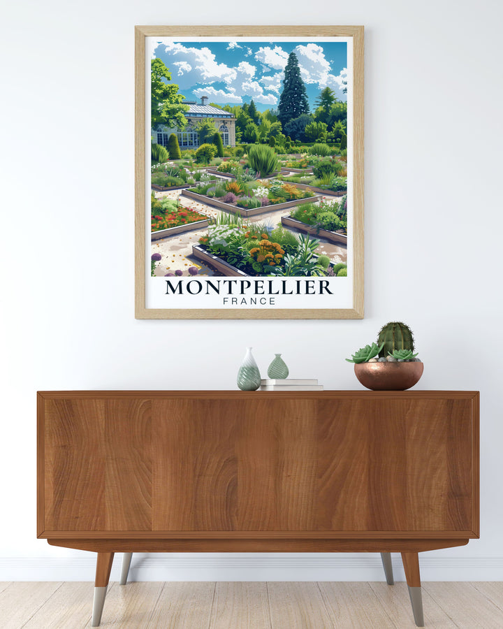 Elegant France Wall Art highlighting the stunning Jardis des Plantes de Montpeiller perfect for enhancing your living room decor