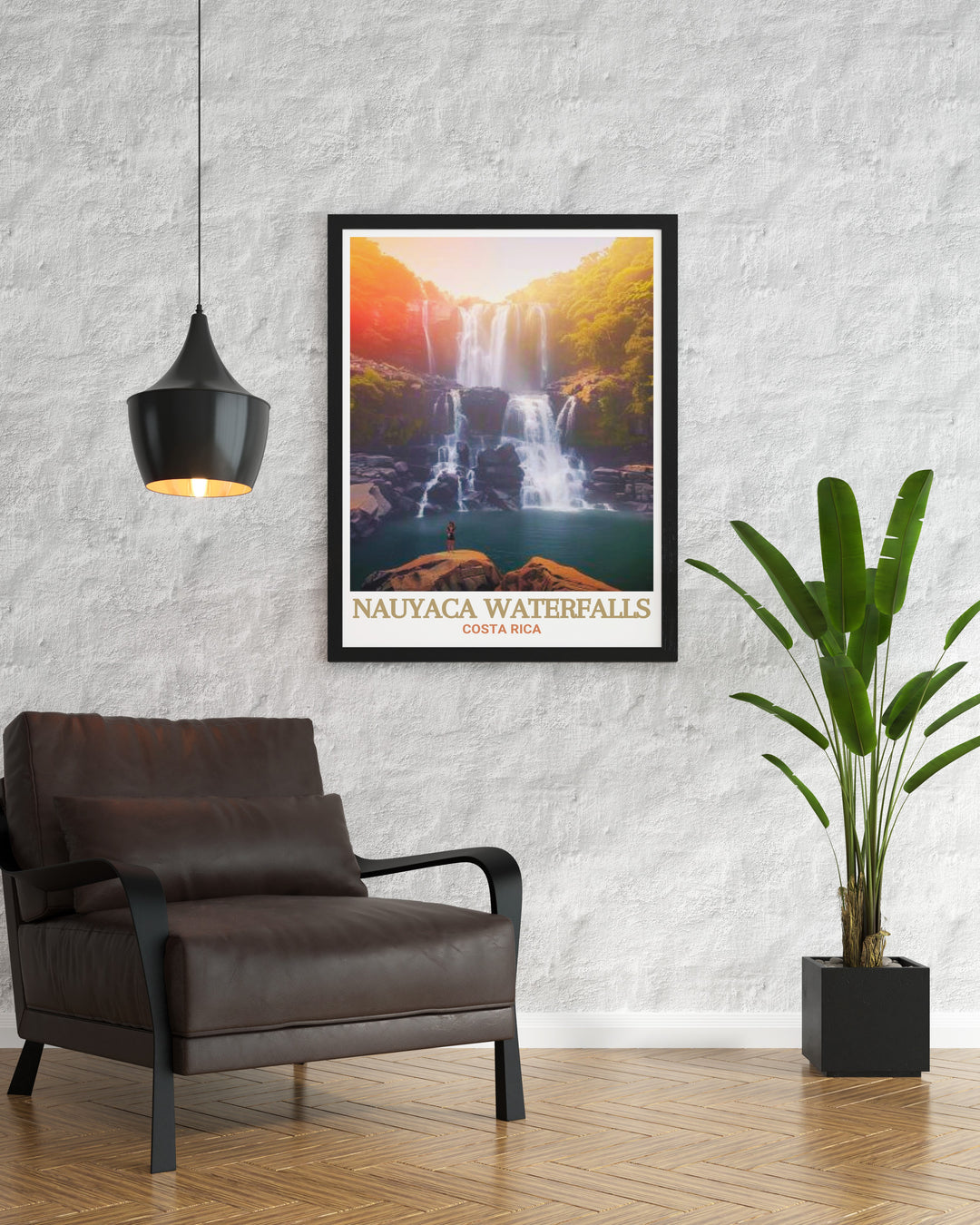 Elevate your home decor with a breathtaking Nauyaca Waterfalls print showcasing the lush greenery and cascading waters of Costa Rica perfect for any room this artwork brings the serenity and beauty of nature into your home with vibrant colors and detailed design