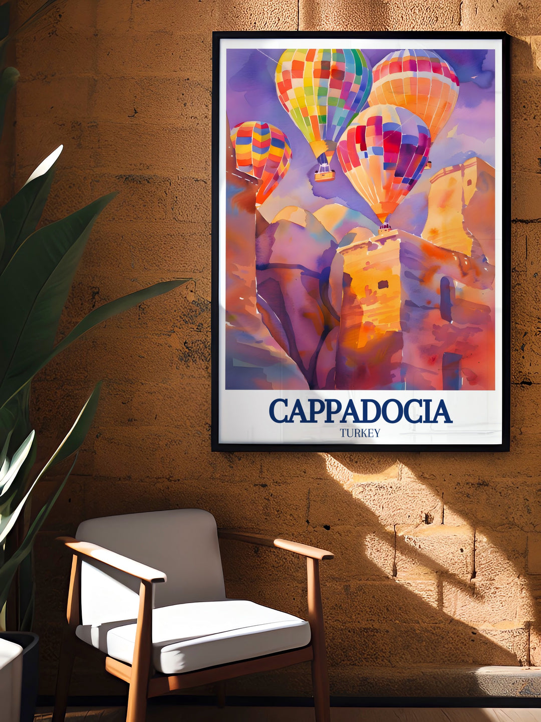 Featuring the detailed entrance of Derinkuyu, this Cappadocia wall poster is perfect for history buffs and travel enthusiasts. The fine details and vibrant colors make it an excellent piece for your living room, office, or bedroom.