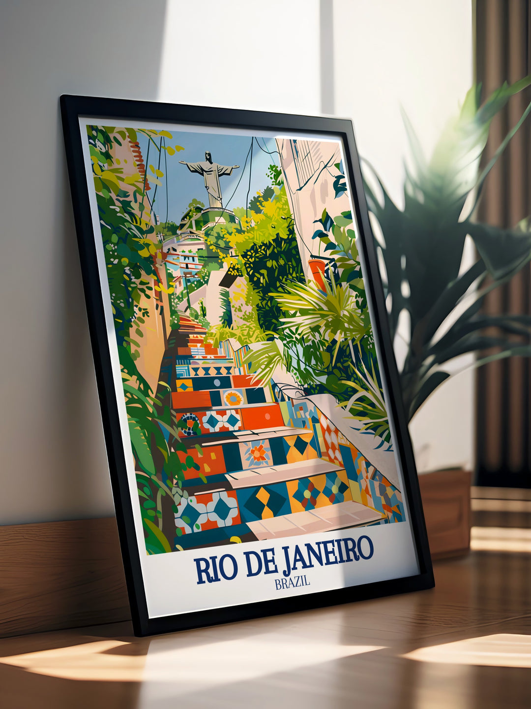 Rio vintage poster capturing the timeless beauty and cultural richness of Brazils most famous city. This custom print is a perfect way to bring a piece of Rios vibrant history into your home.