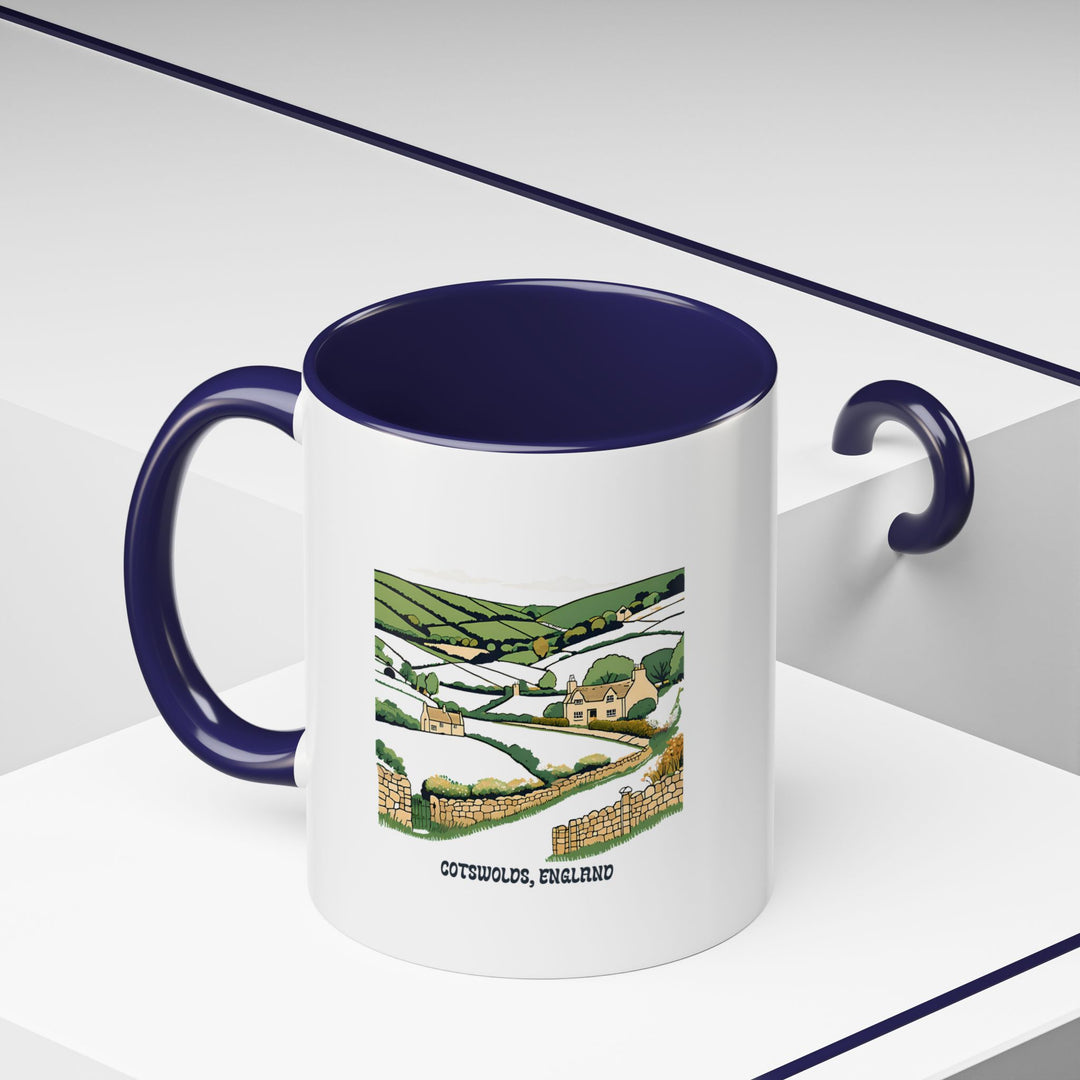 This Cotswolds England mug highlights the idyllic charm of the countryside with detailed designs. Dishwasher-safe ceramic offers durability, making it perfect for coffee lovers and travelers who appreciate English landmarks.