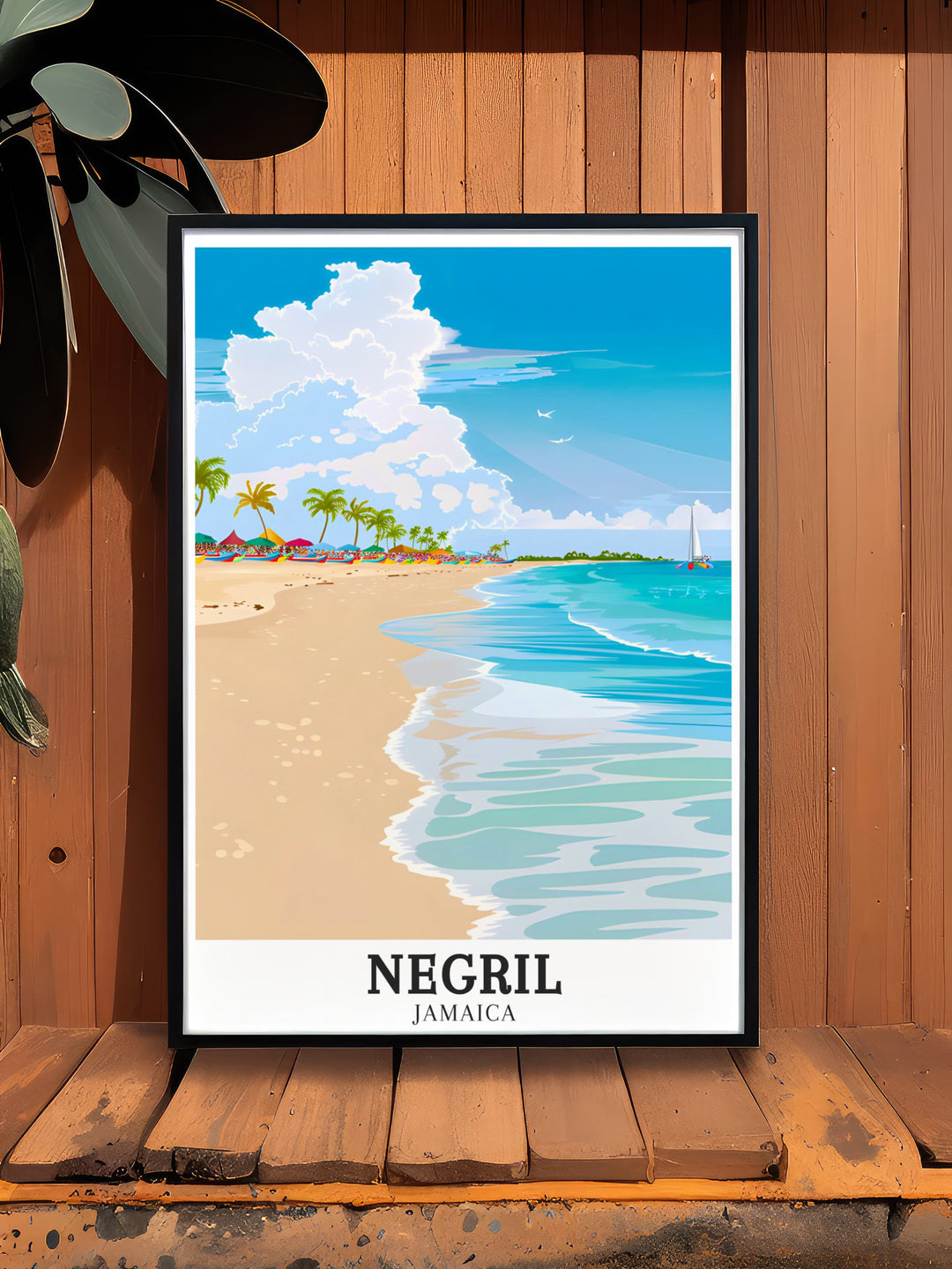 Negril canvas art displaying the colorful scenery and peaceful pathways along the Caribbean Sea, highlighting Seven Mile Beach and Norman Manley Blvd. Enhance your wall decor with these exquisite travel canvas prints from the Caribbean. Perfect for adding a touch of natural beauty to any room, these art pieces showcase the vibrant landscapes and serene waters of Negril.