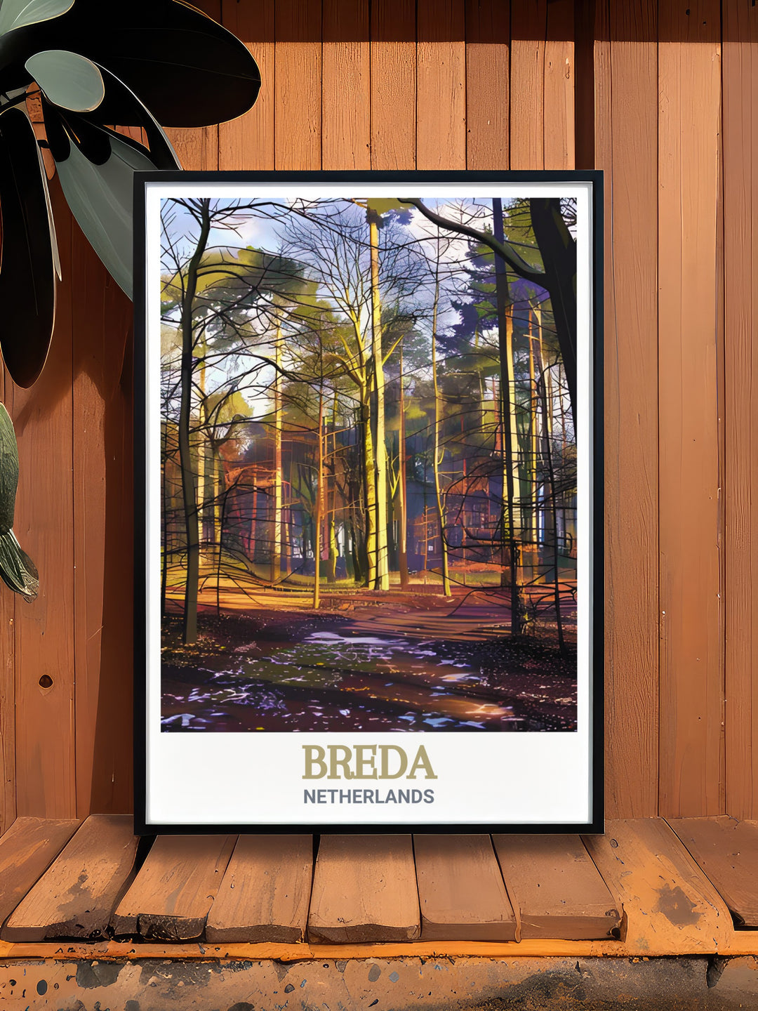 Mastbos Forest travel art print offering a vibrant and captivating view of this historic site in the Netherlands making it a great gift for travelers and art enthusiasts