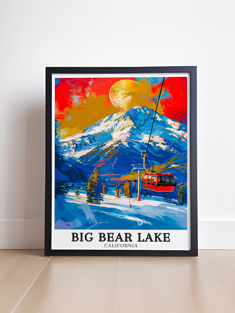 Wall art of Big Bear Mountain showcasing its rugged terrain and expansive trails ideal for those who appreciate adventure and want to bring the thrill of the outdoors into their living space