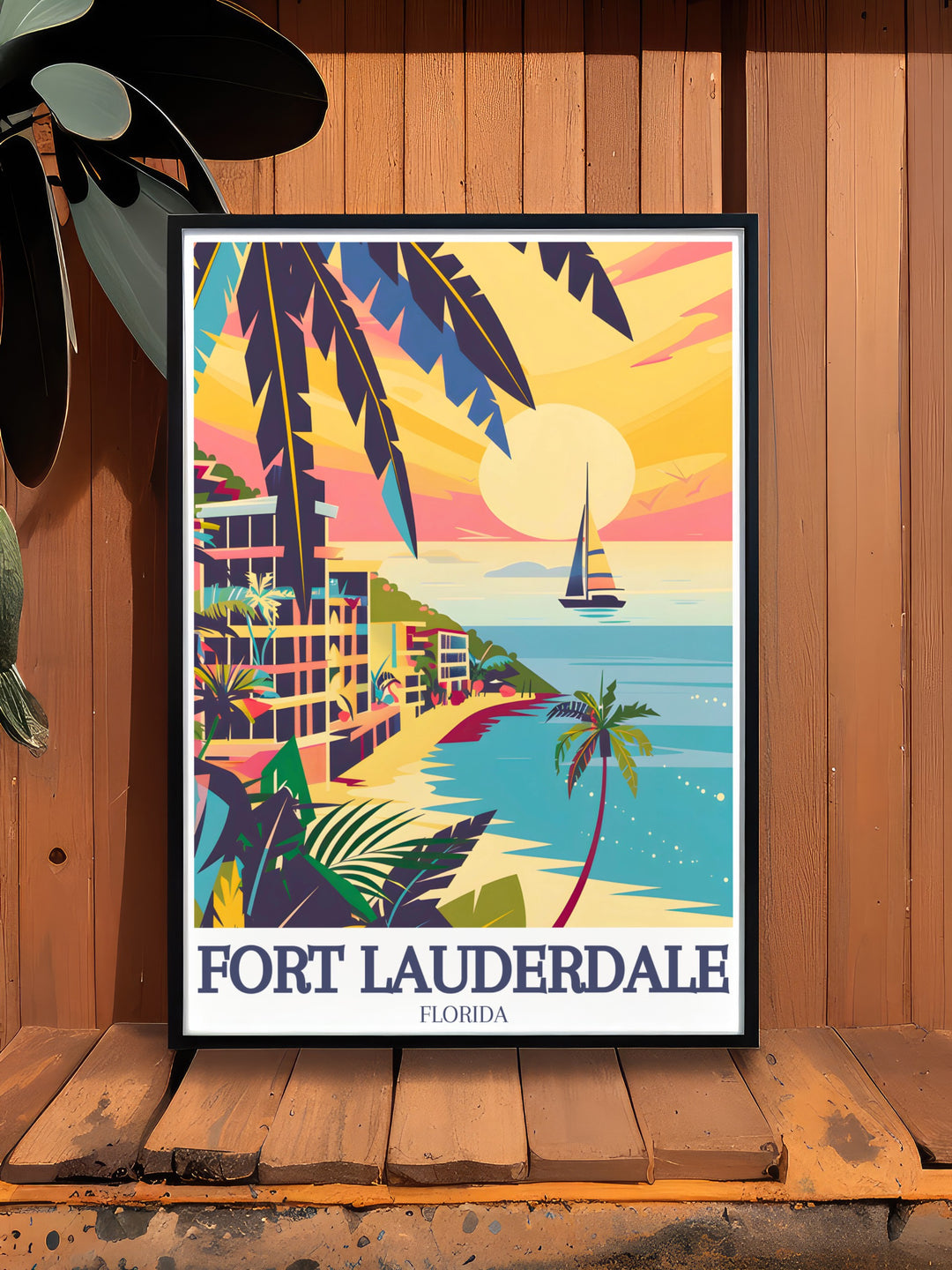 Intracoastal Waterway Canvas Art offering a stunning view of Fort Lauderdales famous canals, ideal for boat enthusiasts and those who appreciate water themed decor. A timeless addition to your living room or office.