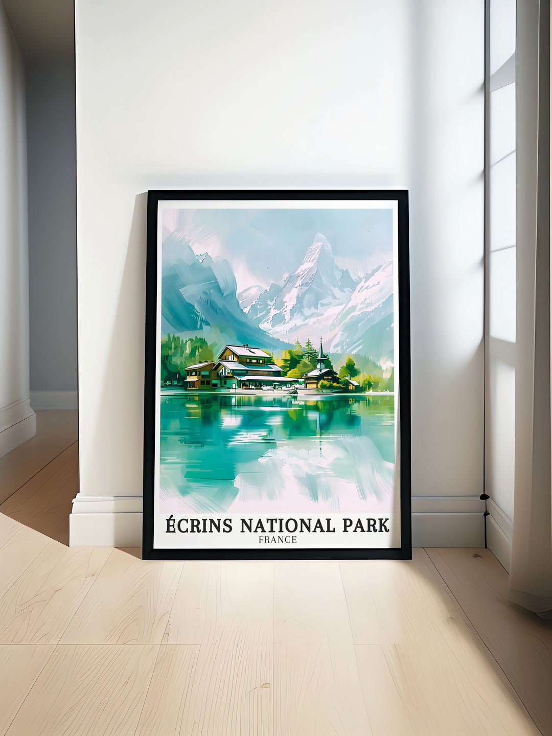 Ecrins National Park Art Print featuring Barre des Ecrins and Lac Leman as a stunning piece of France Wall Art for modern home decor and elegant living spaces