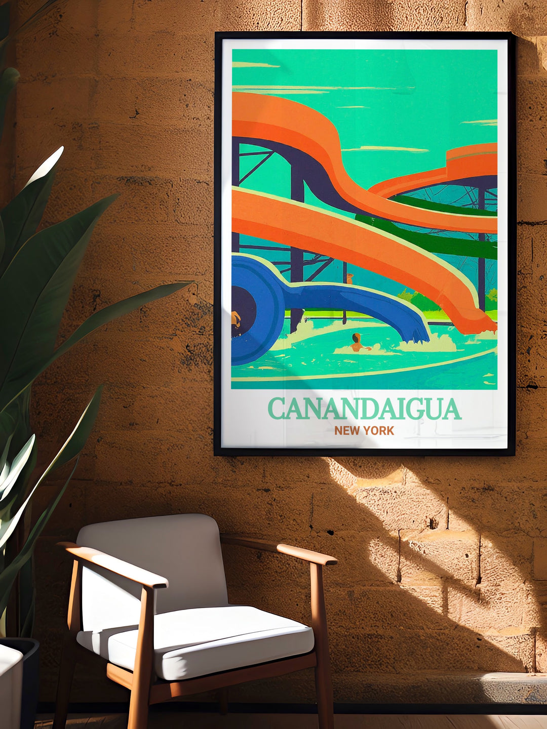 Roseland Waterpark scenic print capturing the thrilling rides and picturesque views of this stunning location. Perfect for adding excitement to your home decor.