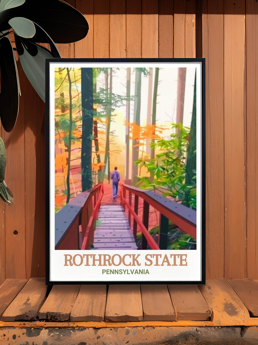 Capture the peaceful essence of Pennsylvanias Rothrock State Forest and Alan Seeger Natural Area with this travel art print. Perfect for your home or as a gift for nature lovers and hikers.