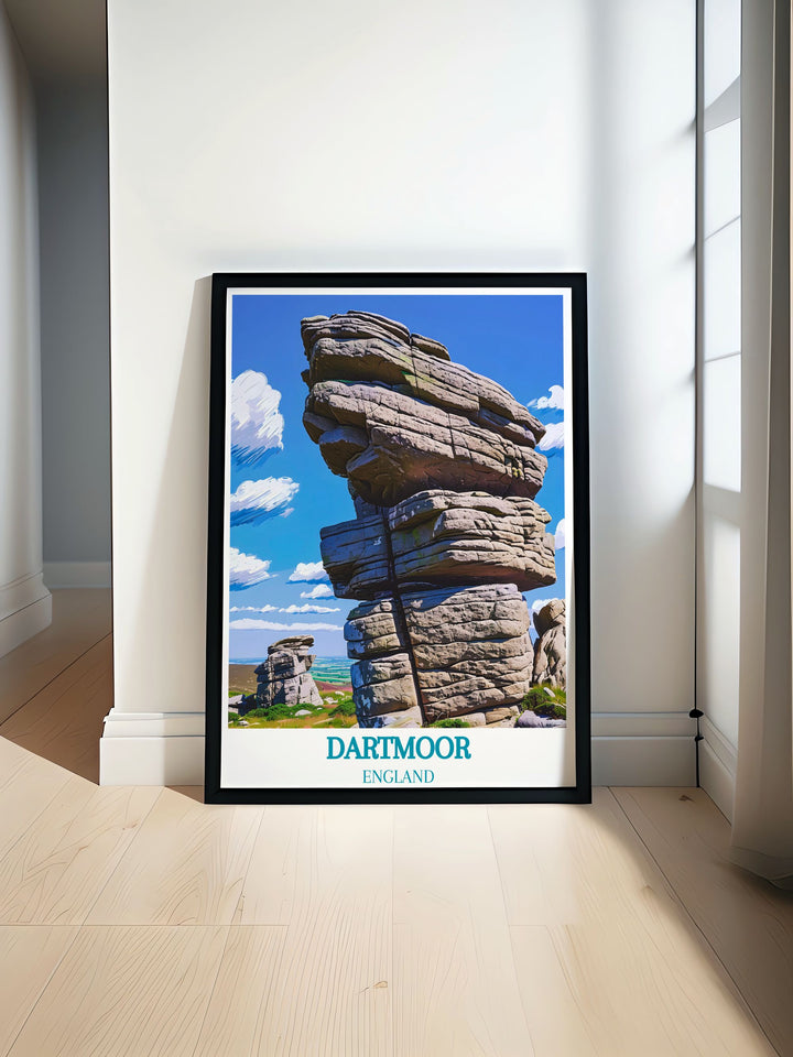 Modern wall decor showcasing the majestic beauty of Dartmoors tors, perfect for bringing a sense of adventure and nature into your living space.