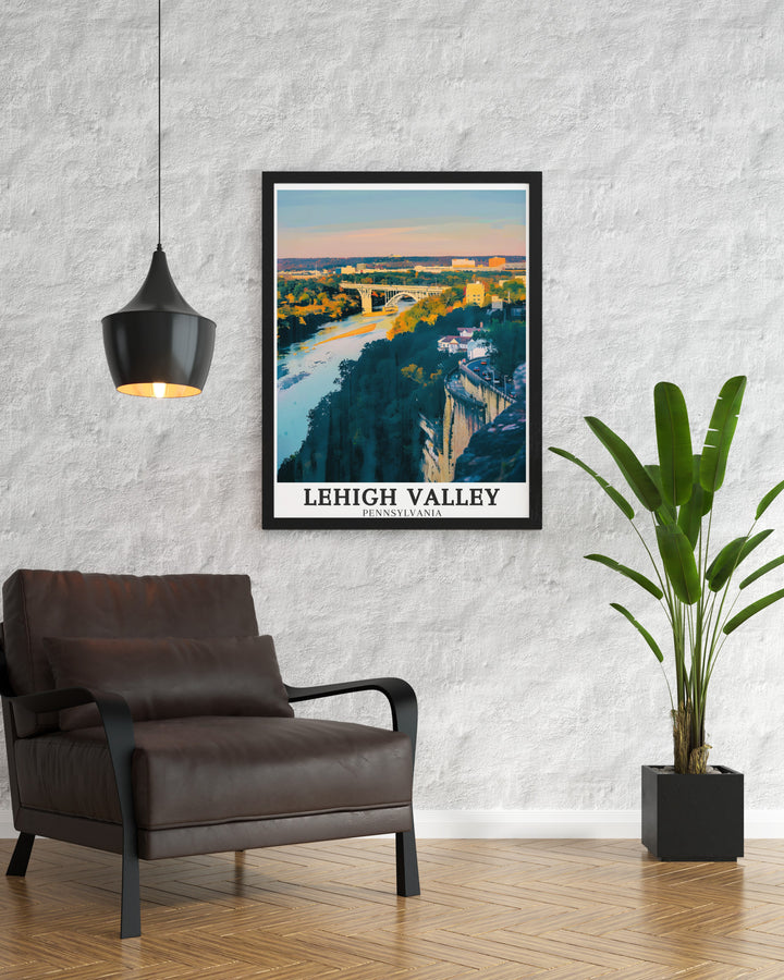 Appalachian Mountains travel poster highlighting the sweeping views and stunning landscapes that define this iconic range in Pennsylvania. This canvas print is perfect for nature enthusiasts looking to bring a piece of the great outdoors into their home decor.