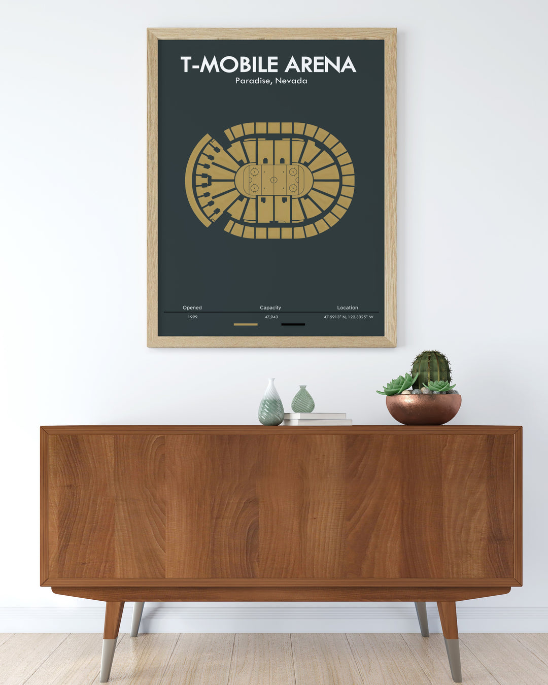 Celebrate the Vegas Golden Knights with this stunning travel poster featuring T Mobile Arena in Nevada an excellent choice for Fathers Day gifts birthday gifts and gifts for boys who admire Alex Pietrangelo and vintage NHL art