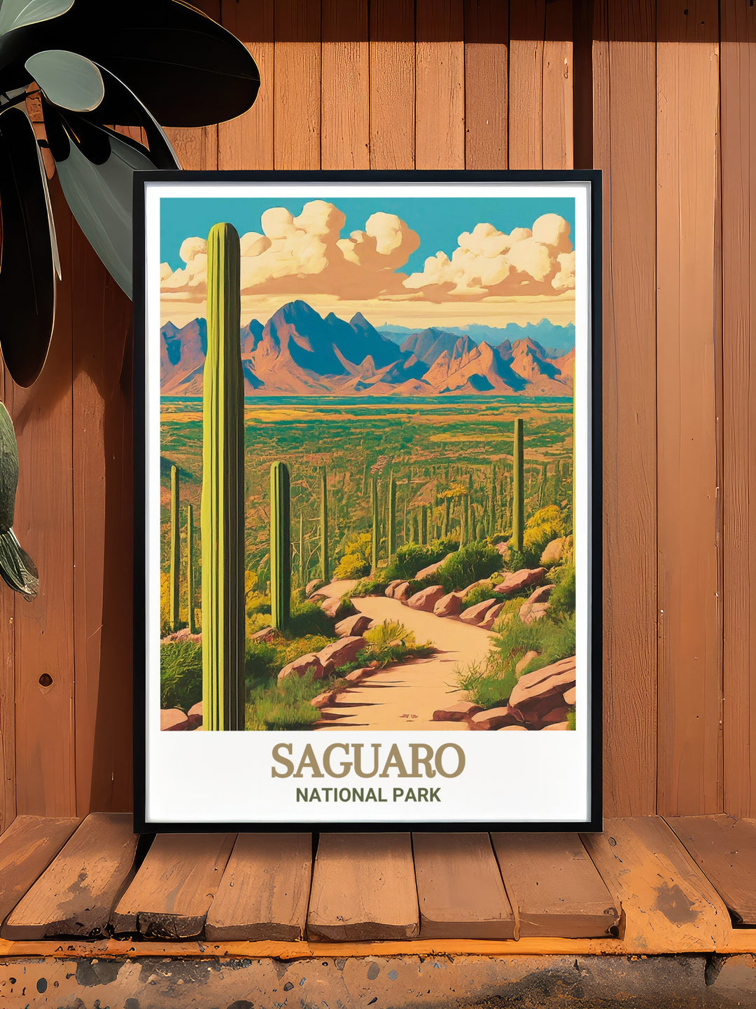 Relive the serene experience of hiking the Valley View Overlook Trail with this Arizona wall art, capturing the breathtaking vistas and the peaceful atmosphere of one of Saguaro National Parks most scenic trails.