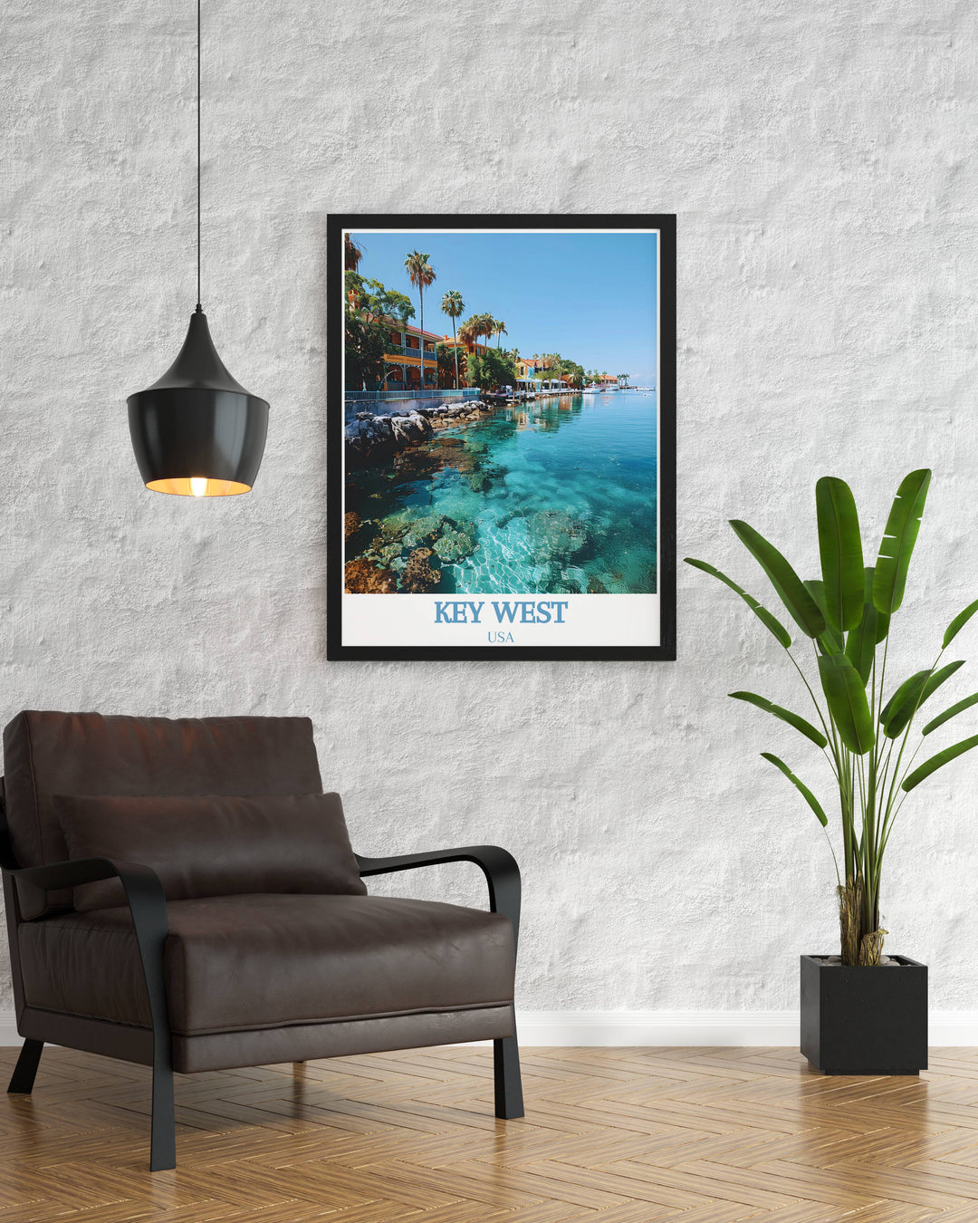Unique Florida Travel Gift featuring a detailed print of the Key West Historic Seaport ideal for sharing the beauty of Florida with loved ones.