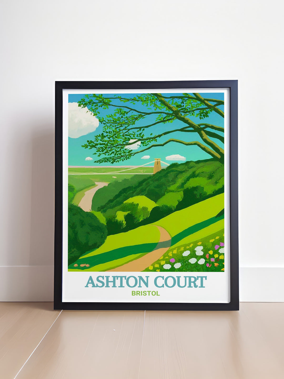 Leigh Woods Modern Art and Ashton Court Mountain Biking Travel Poster create a stunning contrast of adventure and calm. Perfect for adding a touch of nature and excitement to any room in your home.