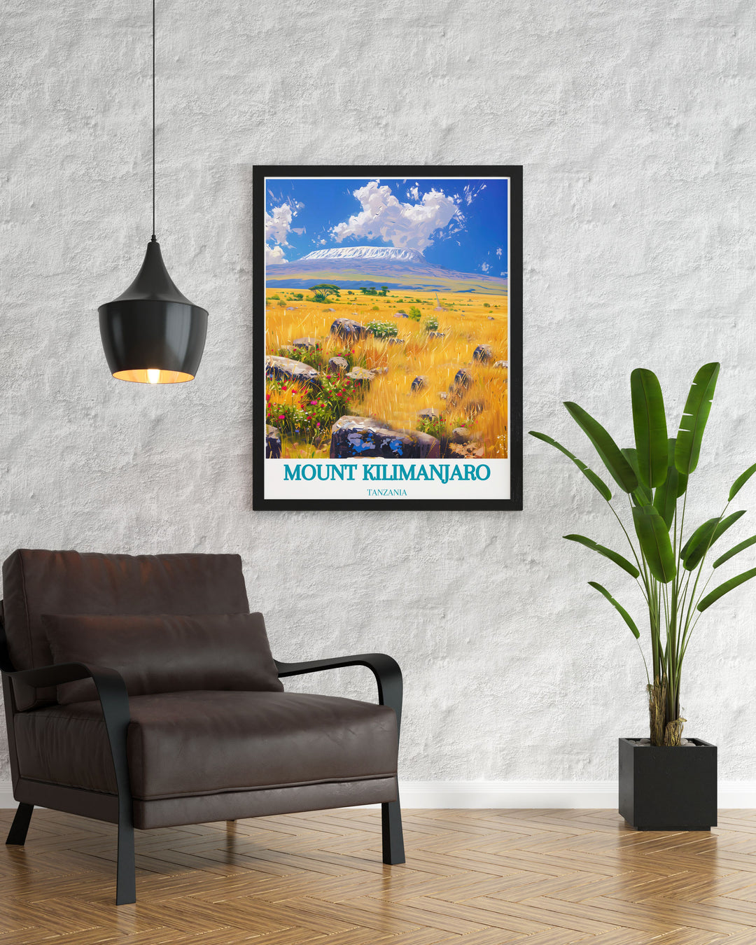 Stunning Shira Plateau travel print showcasing the grandeur of Tanzanias landscape ideal for creating a striking focal point in any room and as a special gift.