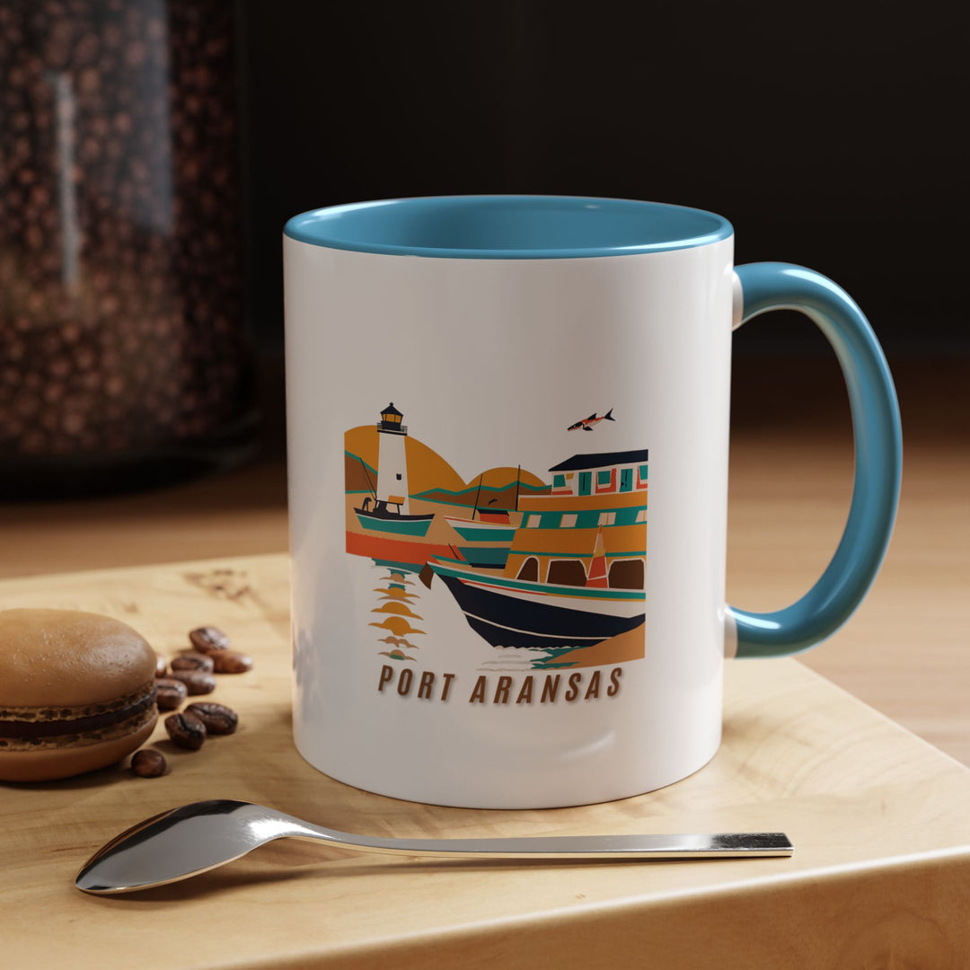 Celebrate the vibrant culture of Port Aransas Texas with this elegant ceramic mug. Featuring detailed designs inspired by the town’s picturesque beaches and lively waterfront, it is dishwasher safe and microwave friendly, ideal for daily use or as a thoughtful gift for enthusiasts.